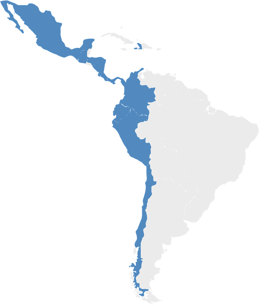 Mapa de países con implantaciones de Galgo