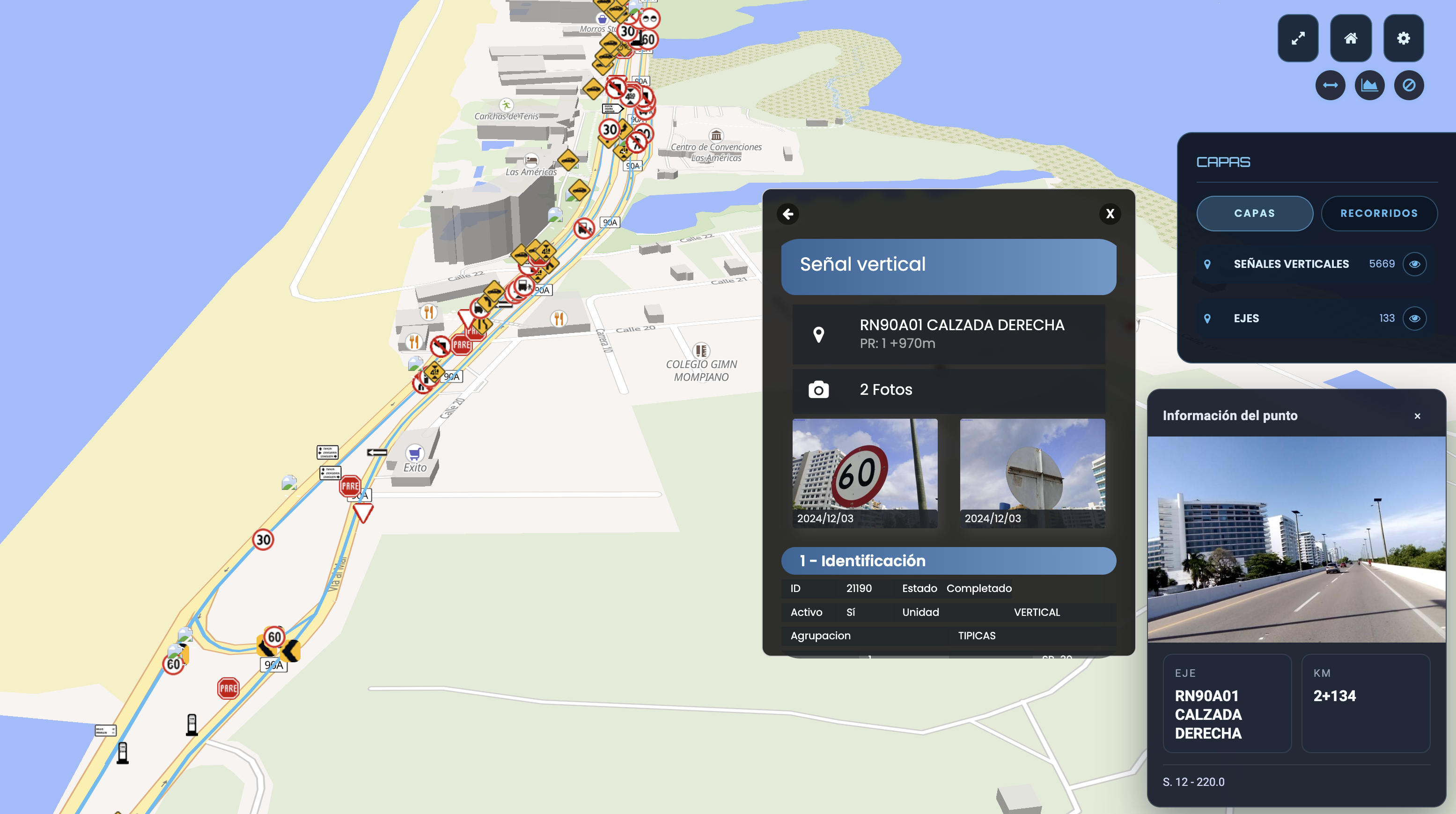 Galgo pantalla GIS y mantenimiento